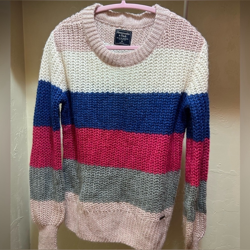 Abercrombie & Fitch like new Women's Striped Sweater - Pink, Blue, Gray, size M